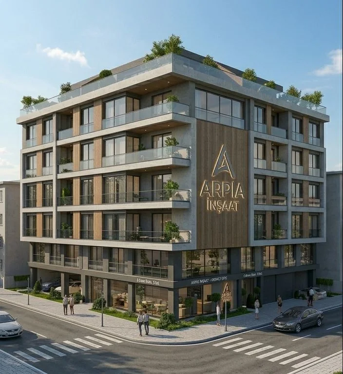 Köşe parsel cephe renderı